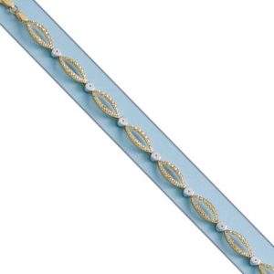 Pulsera oro 18kl bicolor tallada