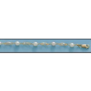 Pulsera oro 18kl perla jofa + jaula