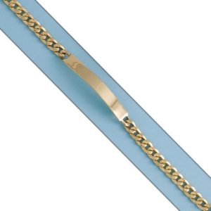 Pulsera oro 18kl barbada fundida placa