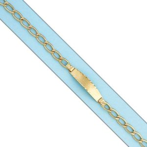 Pulsera oro 18kl hueca oval placa