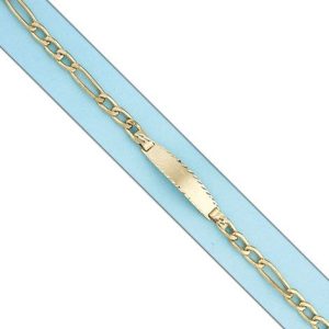 Pulsera oro 18kl hueca 3×1 placa