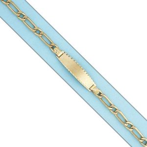 Pulsera oro 18kl hueca 1×1 placa