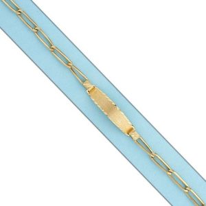 Pulsera oro 18kl hueca figaro placa