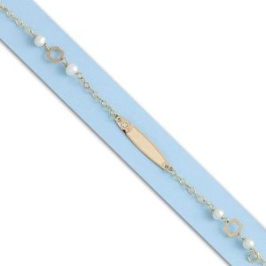 Pulsera oro 18kl perla y circonita