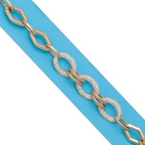 Pulsera oro 18kl troquelada circonitas