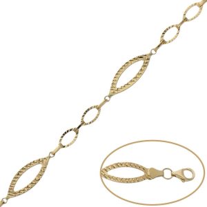Pulsera oro 18kl troquelada