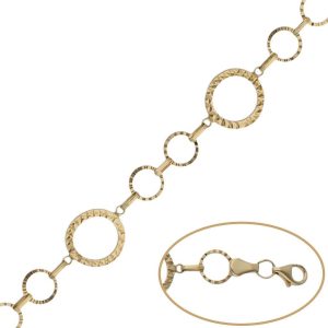 Pulsera oro 18kl troquelada circulos