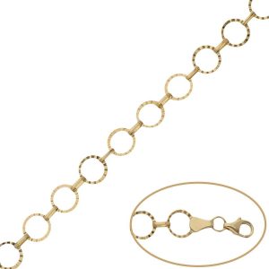 Pulsera oro 18kl troquelada circulos