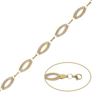 Pulsera oro 18kl bicolor troquelada