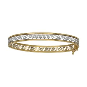 Brazalete oro 18kl bicolor greca
