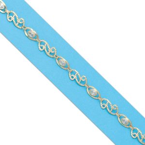 Pulsera oro 18kl troquelada circonitas