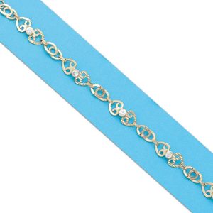 Pulseras oro 18kl troquelada circonitas