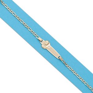 Pulsera oro 18kl virgen niña circonita
