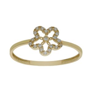 Sortija oro 18kl flor circonitas