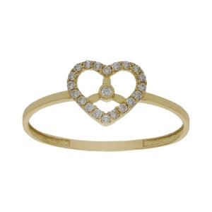 Sortija oro 18kl corazon circonitas