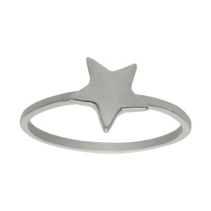 Sortija oro blanco 18kl estrella