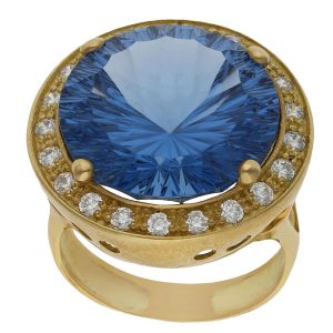 Sortija oro 18kl – piedra azul