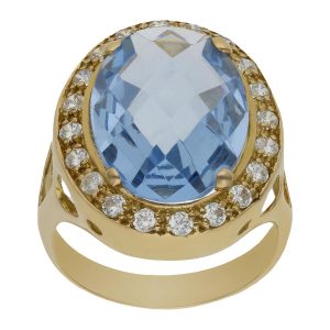 Sortija oro 18kl – piedra azul