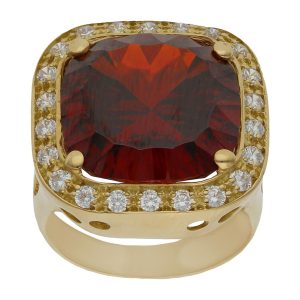 Sortija oro 18kl – piedra paparaya