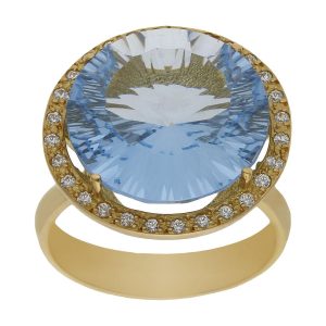 Sortija oro 18kl – piedra azul