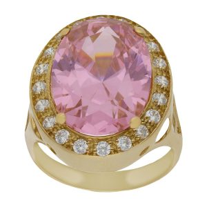 Sortija oro 18kl – piedra rosa