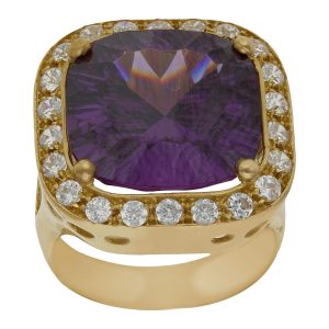Sortija oro 18kl – piedra violeta