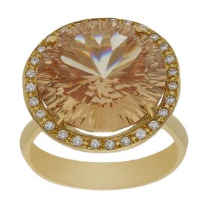 Sortija oro 18kl – piedra champan
