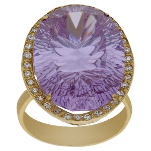 Sortija oro 18kl – piedra malva