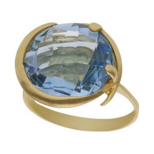 Sortija oro 18kl – piedra azul
