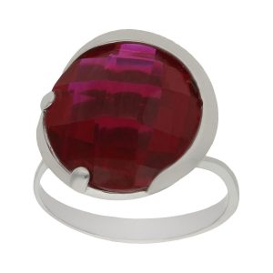 Sortija oro blanco 18kl – piedra paparaya