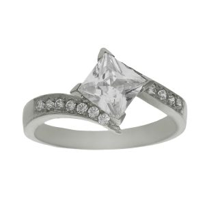 Sortija oro blanco 18kl circonitas