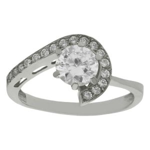 Sortija oro blanco 18kl circonitas