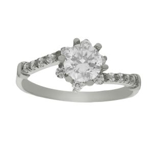 Sortija oro blanco 18kl circonitas