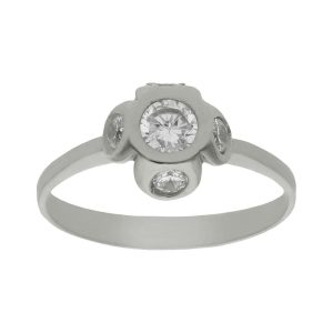 Sortija oro blanco 18kl circonitas