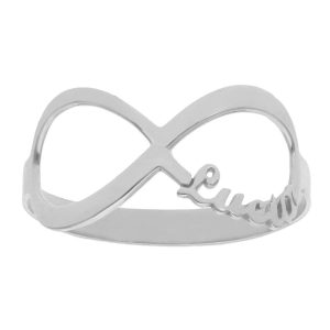 Sortija oro blanco 18kl infinito nombres