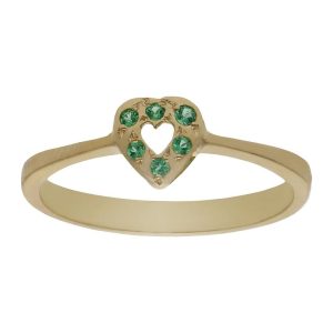 Sortija oro 18kl circonitas + piedras verdes