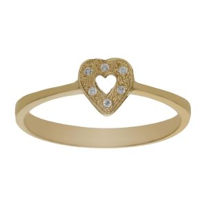 Sortija oro 18kl corazon circonitas