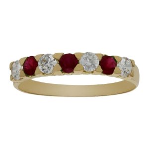 Sortija oro 18kl rubies finos + circonitas