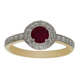 Sortija oro 18kl rubies finos + circonitas