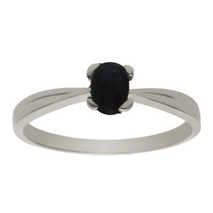 Sortija oro blanco 18kl zafiro fino