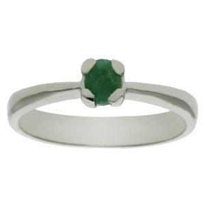 Sortija oro blanco 18kl esmeralda fina