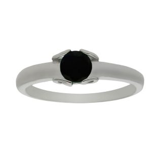 Sortija oro blanco 18kl zafiro fino