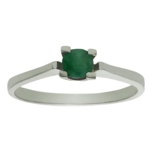 Sortija oro blanco 18kl esmeralda fina