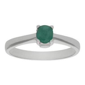 Sortija oro blanco 18kl esmeralda fina