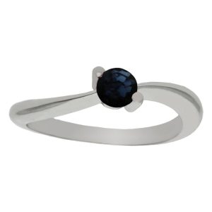 Sortija oro blanco 18kl zafiro fino