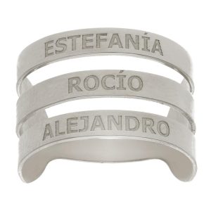 Sortija oro blanco 18kl – 3 nombres