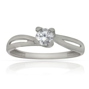 Sortija oro blanco 18kl circonitas