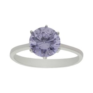 Sortija oro blanco 18kl – piedra malva