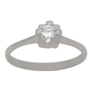Sortija oro blanco 18kl  circonita