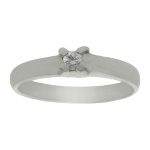 Sortija oro blanco 18kl circonita